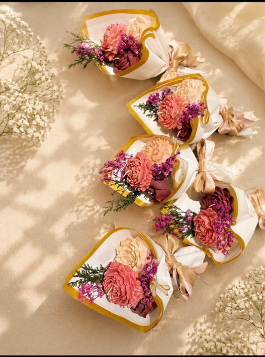 Magenta Bloom & Blush Hand-Wrapped Bouquet