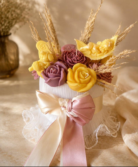 Golden Cherub & Plum Blossom Bouquet