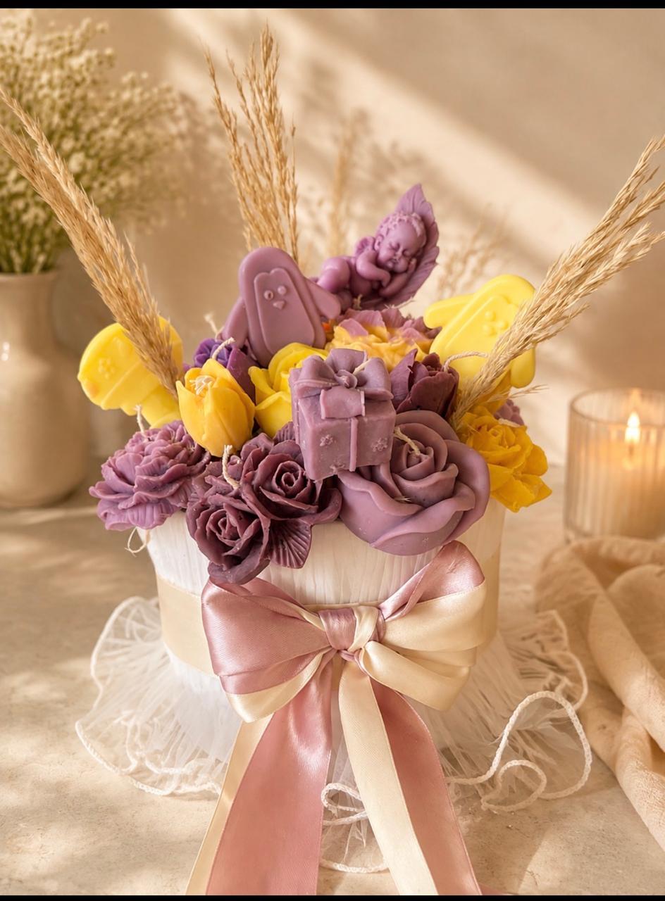 Lavender & Honey Baby Shower Candle Bouquet