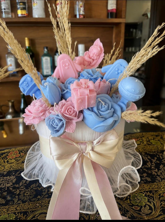 Pastel Pink & Blue Newborn Celebration Bouquet